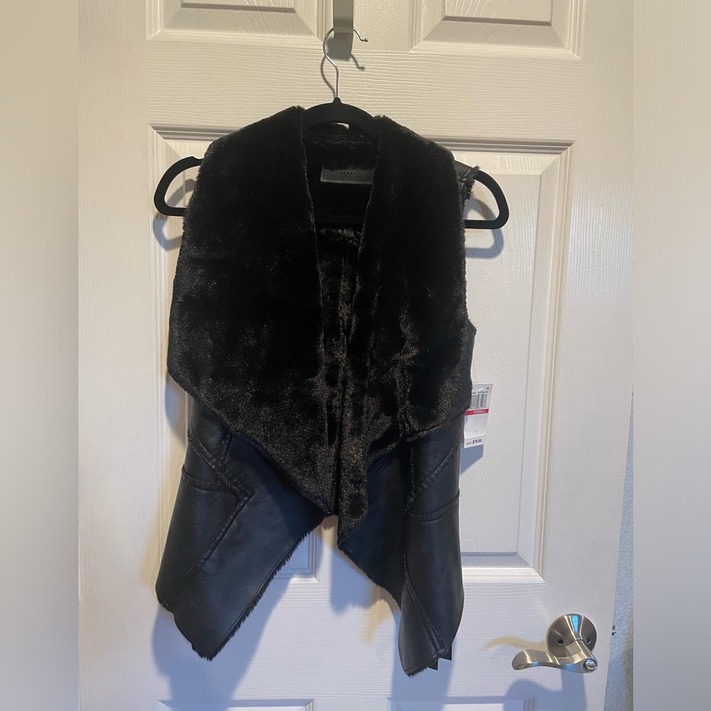 Blank NYC NWT Leather faux fur vest